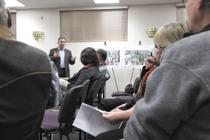 Town of Westlock CAO Darrell Garceau led a discussion for downtown business owners to express their thoughts on the future of Westlock&#8217;s downtown core on Wednesday,