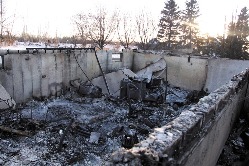 megan sarrazin/wn&#038; The remains of an older male were found after an undetected overnight fire ripped through a Tawatinaw-area home at Township Road 614 and Range Road