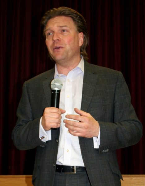 Alberta Education Minister Thomas Lukaszuk was the featured speaker Friday night at Memorial Hall.