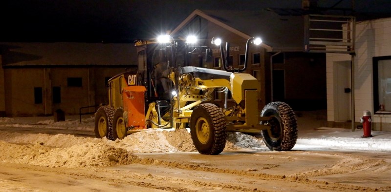 Getting graders like this on town, county and village streets this winter has not overtaxed the three municipalities’ snow clearing budgets.