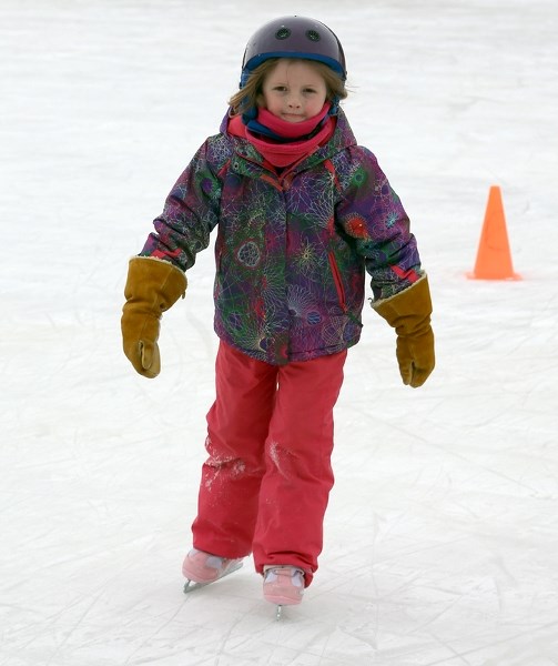 Katie Sawchuk takes a few laps of the Dapp community rink during Dapp School’s skate-a-thon on Feb. 20 to raise money to keep the rink and skate shack in tip-top condition.