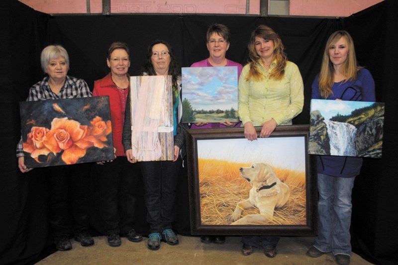 Heading to the Night of Artists event in St. Albert later this month are, L-R, Maureen Flinn, Linda Corbett, Laura Cox, Marilynn Jeffery, Tammy Taylor and Megan Leah Pederson.