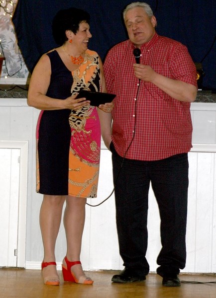 Brad and Melody Nelson received the Clyde Ag Society’s volunteer of the year award at the annual Ag 500 banquet on April 27 at Clyde Community Hall.