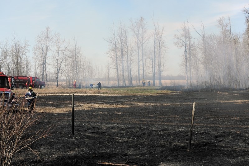 Westlock County firefighters responded to a grass fire near Range Road 15 and Township Road 615 on May 10.