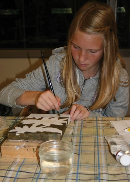 Kaylee Huppertz, 13, attended an acrylic painting demonstration on Saturday, Sept. 28 at the Westlock Art Club as part of Alberta Culture Days.