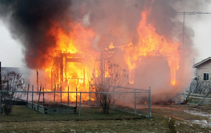 No one was injured following a Friday-afternoon fire that consumed a trailer in the Hamlet of Vimy.