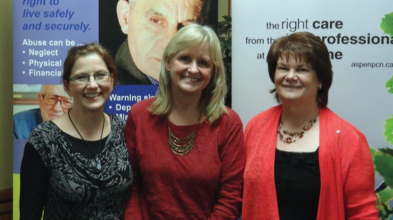 Hope Resource Centre director Sylvia Yoder (centre) with Primary Care Network nurses Leslie Phillips (left) and Alice Arthur jointly organized a women’s conference in
