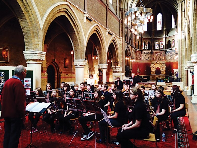 During their trip to England in March, the R.F. Staples band got to do a musical clinic with Geoff Harrniess at St. Peter’s Church in Vauxhall in London.