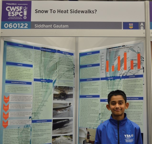 R.F. Staples Grade 8 student and budding scientist Siddhant Gautam was in Windsor, Ont. on May 10-17 for the Canada-Wide Science Fair. Although he did not win for his project 