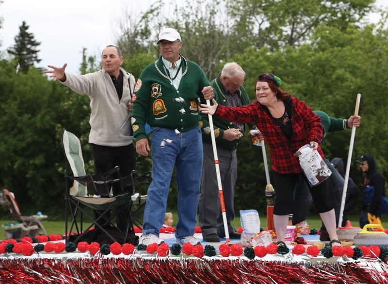 Members of the Clyde Curling Rink were just five of the hundreds of people who rode along in the parade that opened the Clyde centennial celebrations on June 21.