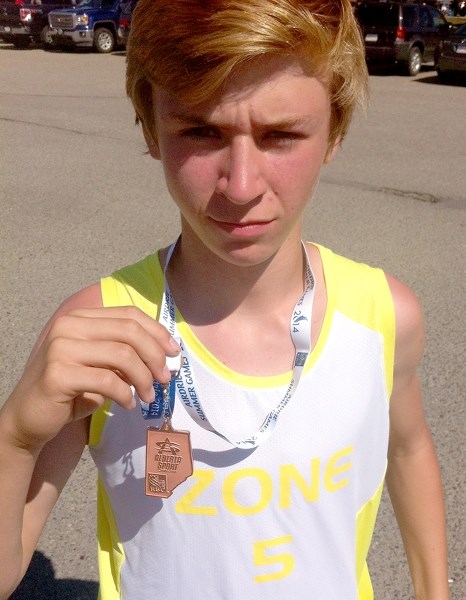Pickardville’s Justin Blais won bronze in the U15 boys’ javelin competition at the Alberta Summer Games in Airdrie July 25-27. He was the only Westlock-area athlete to earn a 