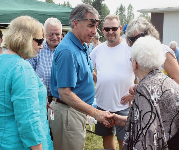 Progressive Conservative leadership hopeful Jim Prentice was in town Friday to meet and greet with residents. Local MLA Maureen Kubinec says she’s backing Prentice in his