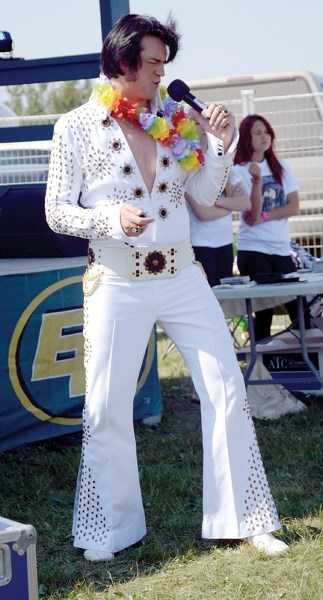 Adam Fitzpatrick, chosen the No. 1 Elvis tribute artist in both Europe and Las Vegas this summer performed at the Blue Suede Music Festival on Saturday.