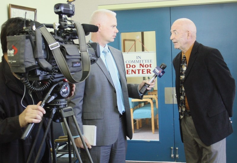 Reeve Bud Massey was interviewed by Global Television’s Fletcher Kent after last Tuesday’s council meeting about the controversial severance offer the county has presented to 
