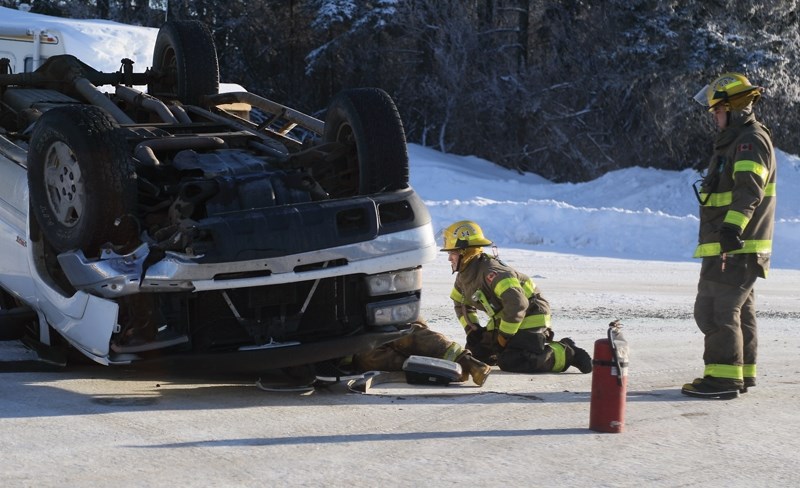 Police and fire crews were called to the scene of a Jan. 5 rollover in the parking lot of the Dapp Corner Store. At press time RCMP had provided no further details on the