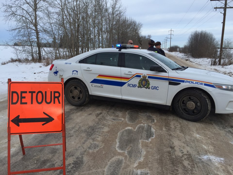RCMP roadblock northwest of St Albert While suspect at large