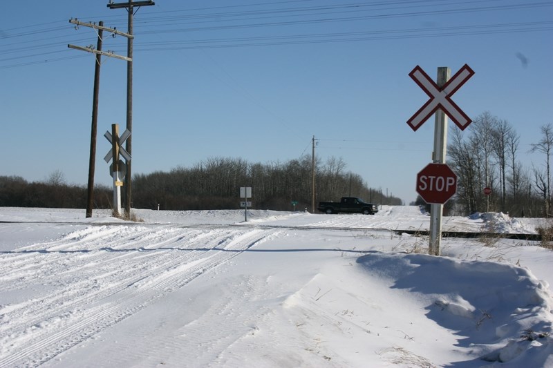 CN Rail plans to close this rail crossing at Township Road 592 just west of Highway 44, and relocate it to the north. The specific location of the new crossing and the