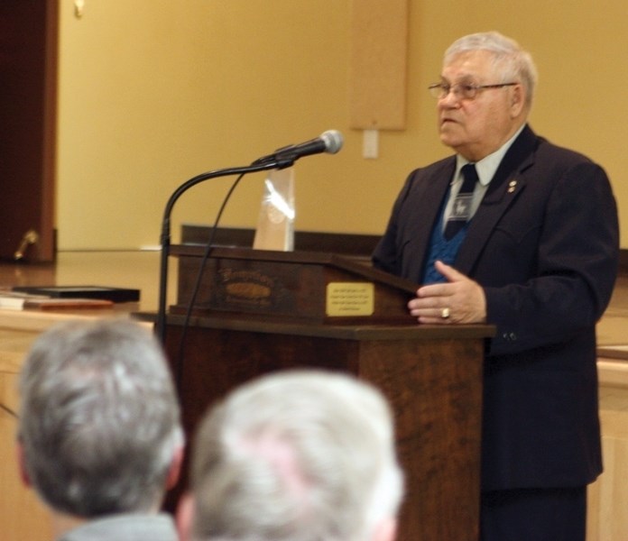 Human-rights advocate Chester Cunningham speaks at the combined annual general meeting of the Westlock and District Historical Society and Westlock and District Tractor