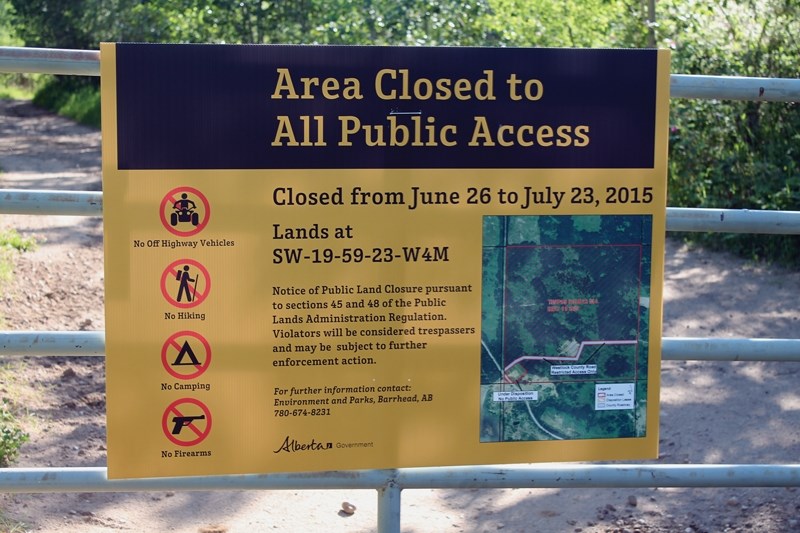 A sign of the times. AEP put up notices at a quarter of Crown land on Friday saying its now an offence to access the space. The lockout will last for 28 days.