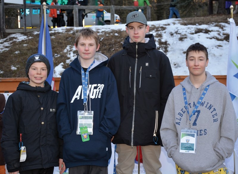 Tawatinaw Valley Freeriders Noah Michalczuk, Zachery Strydhorst, Kieran Michalczuk and Kolten Latreille competed at the Alberta Winter Games held Feb. 13-16 in Medicine Hat.