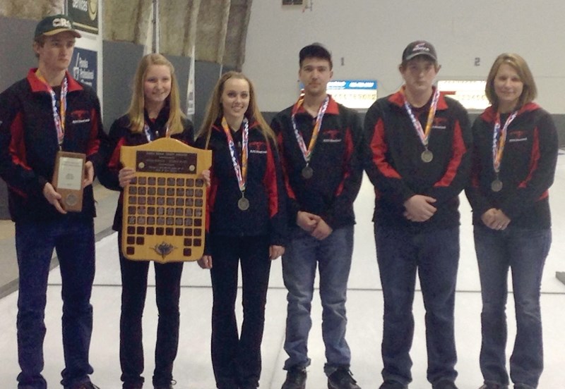 The R.F. Staples mixed team were provincial silver medalists after falling just shy of a gold medal in the provincial finals held in Ponoka March 3-5. L-R: skip Cole