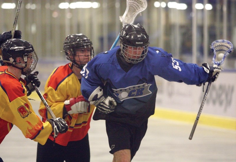 Westlock Jr. Rock’s Jacob Grainger kills a penalty during a 7-6 loss against the Lakeland Heat at the Rotary Spirit Centre on Sunday. The Rock went 1-2 in three games last