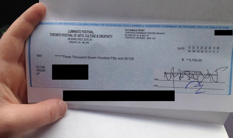 A Westlock woman was sent a $3,750 cheque from an Ontario festival after replying to a job ad that turned out to be a scam.