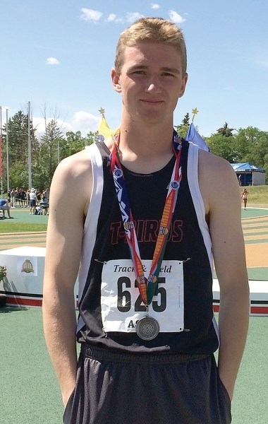 R.F. Staples’ Cole Huppertz earned a silver medal in triple jump at ASAA track and field provincials in Edmonton June 3-4. Huppertz’s 12 foot, 8 inch jump earned him the
