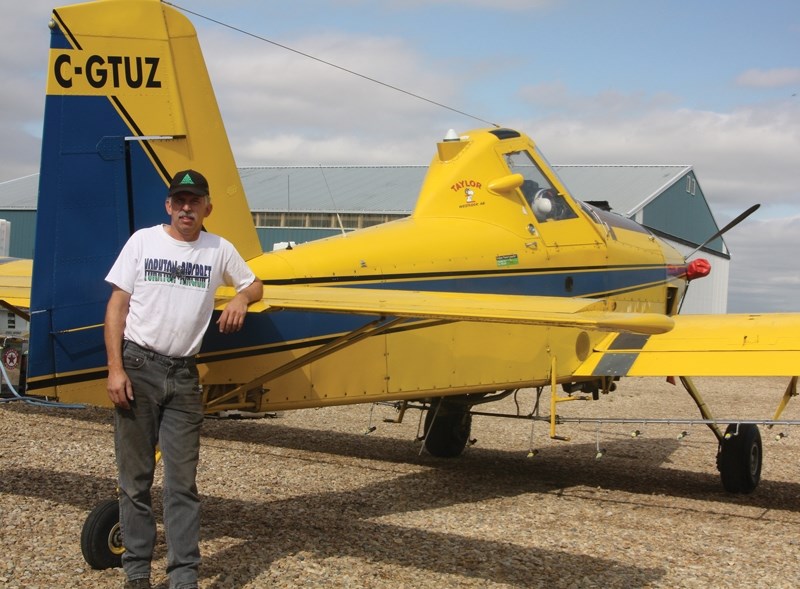 Aerial crop sprayer Keith Taylor says the proposed Fort McMurray West 500-kV Transmission Project would have a negative impact on his business.