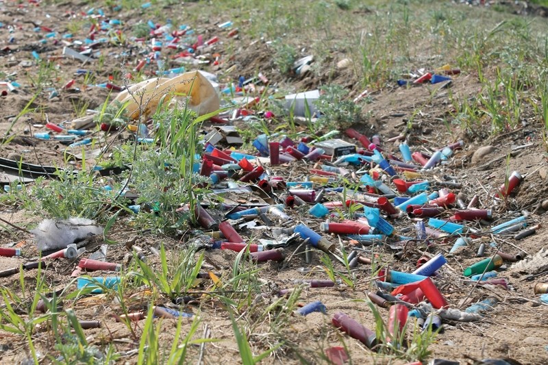 The scene at the Echo Lake-area illegal firing range, located at SW19-TWP59-RGE23-W4M, in the summer of 2015. Plans are in the works to create a legal firing range in the