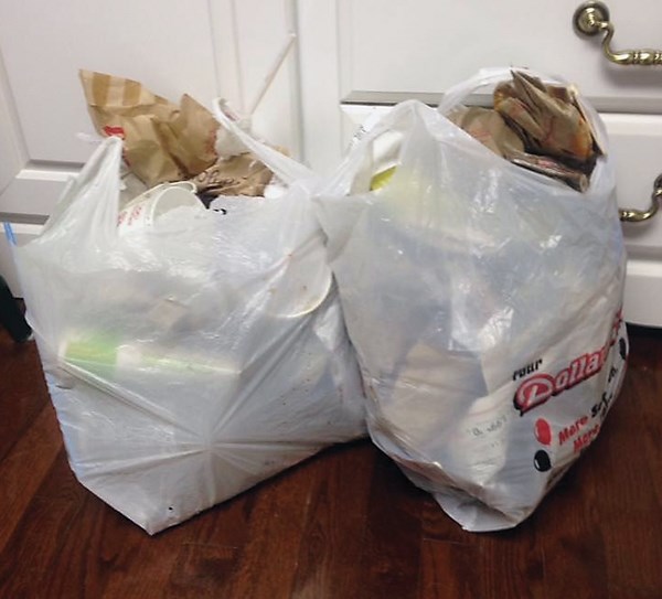 This is but a sample of some of the trash Marleen Faye Etherington has collected off the street near her home.