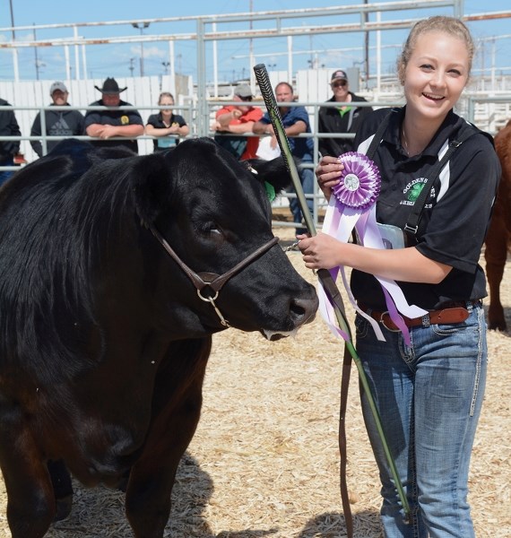 Chloe Hein of Golden Sunset 4-H with her Black Angus steer, chosen this year’s Westlock District 4-H Beef Achievement Day Grand Champion steer.