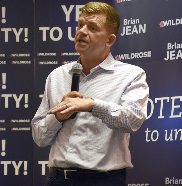 Wildrose Party leader Brian Jean makes one list pitch for unity at the Westlock Inn July 21, one day before the PC and Wildrose party unity vote.