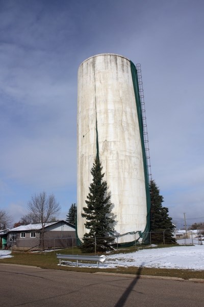 The Eastglen Water Tower’s netting started to come off Sept. 18. The town has asked MPE Engineering for solutions to prevent the tower from further deteriorating while plans