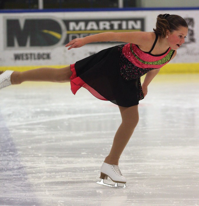  Skater Emma Vicente performs as the Westlock Figure Skating Club wrapped its season March 18 with the show “Night at the Movies.”
