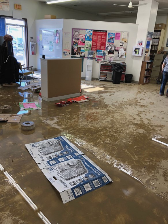  The Westlock Outreach School was forced to relocate after a March 12 waterline break that caused an estimated $30,000 in damage. Students have been moved to the MacKenzie Building downtown.