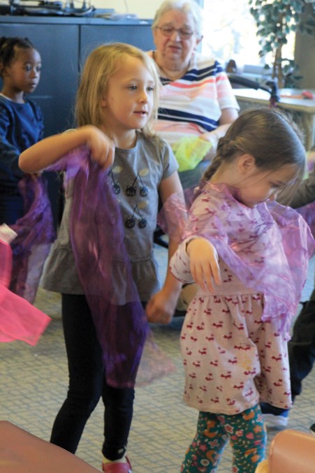  Brooklyn Venoit, Rebecca Kryskow and the other Westlock Community Daycare kids spend an hour each Tuesday morning at Pembina Lodge, singing and dancing with the residents.