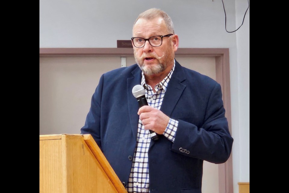 Westlock Mayor Ralph Leriger, seen here speaking at last month's Mayor's Breakfast has resigned, effective Nov. 10