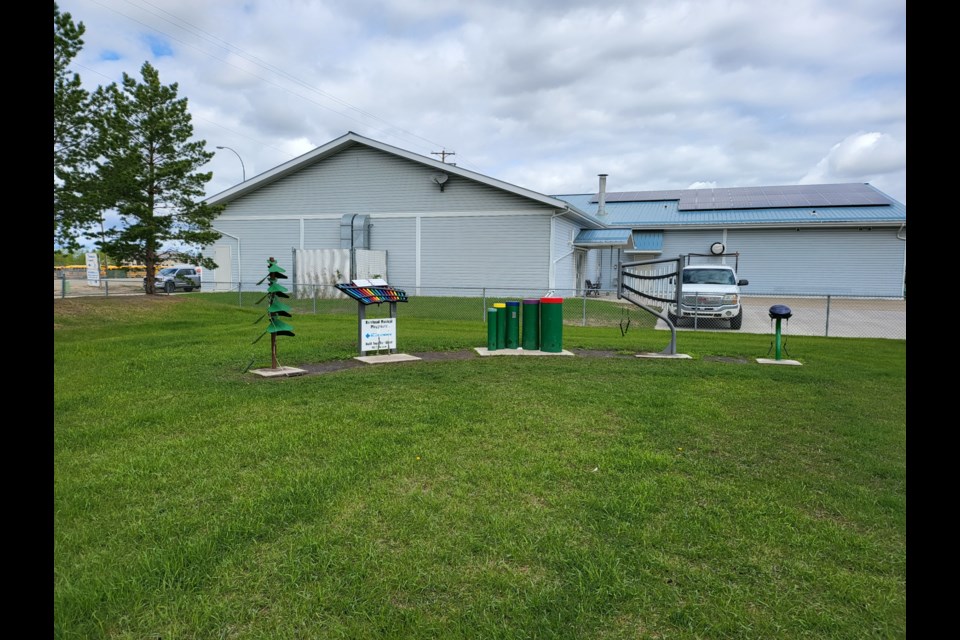 The Rotary Spray Park's newly-installed musical instrument feature.