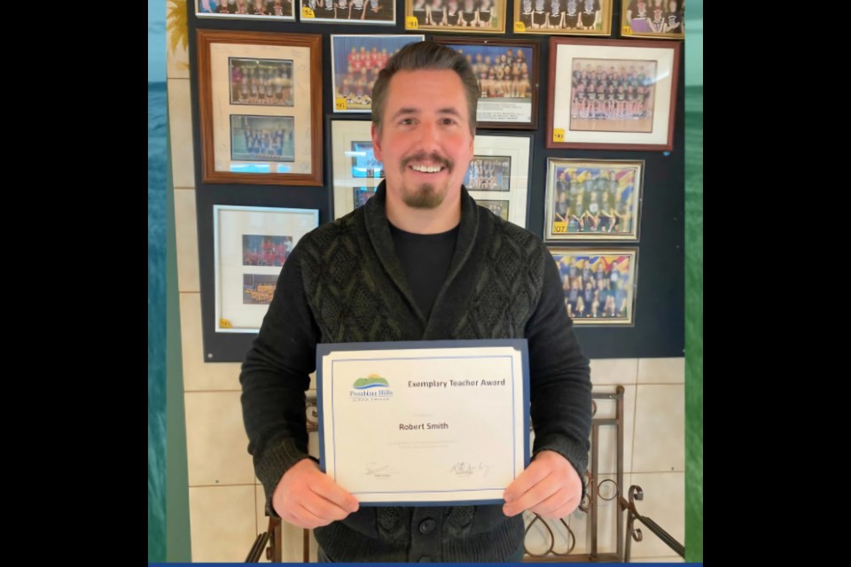 Robert Smith, a grade 6 teacher at Barrhead Elementary School, was awarded the Exemplary Teachers Award for his contributions to his students, school and community. Photo Supplied.