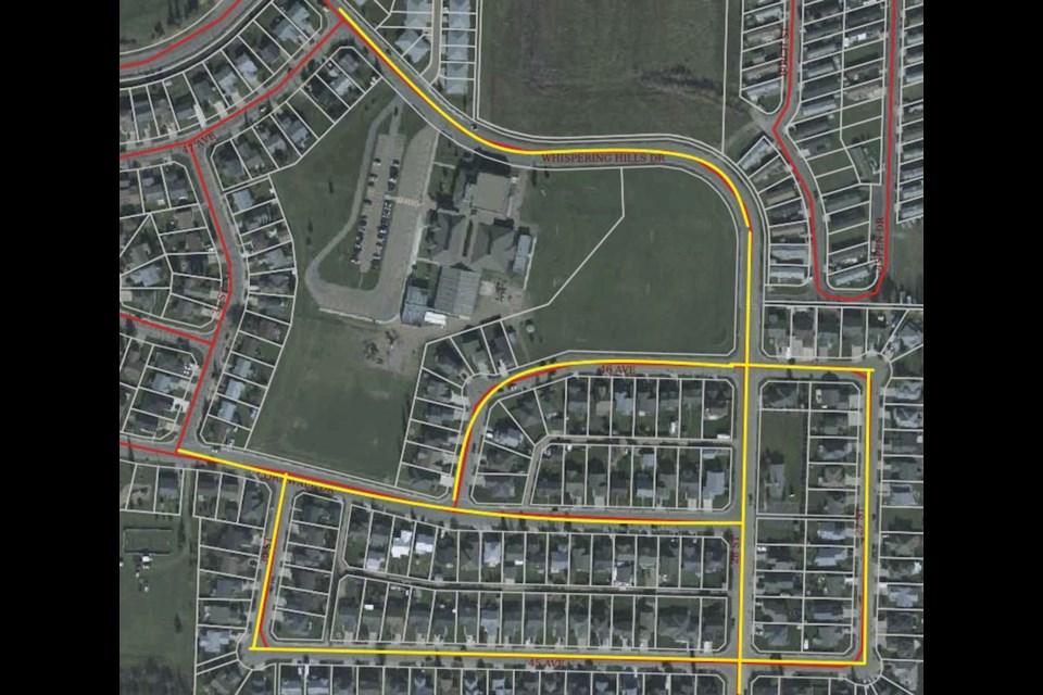 Cleaning of Cornwall route two will resume April 24, and includes the roads highlighted in yellow. 