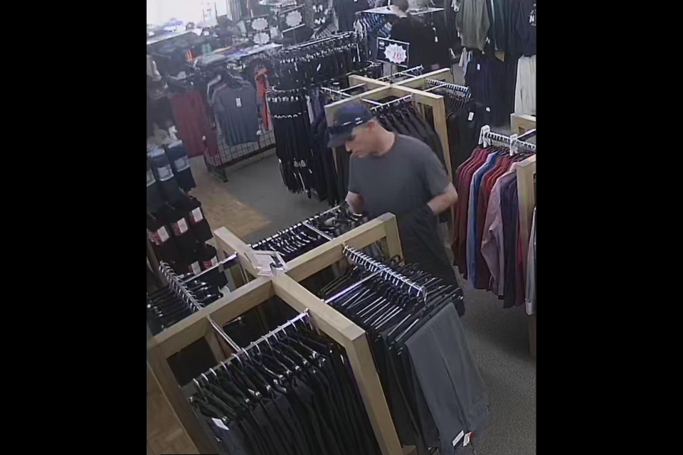 Male suspect accused of theft.