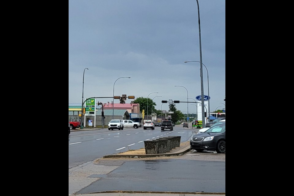 Barrhead traffic lights, internet, schools, businesses and residents without power as well as surrounding areas on June 3 2024.