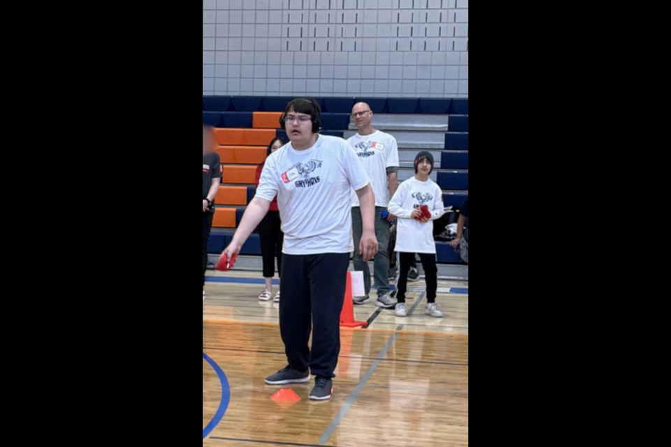 Barrhead Composite High School Students participated in the Unified Sports event in Morinville on April 16. L-R Caleb Lavoie, Chad Thomsen, Alex Kamal Eddine. Photo supplied.