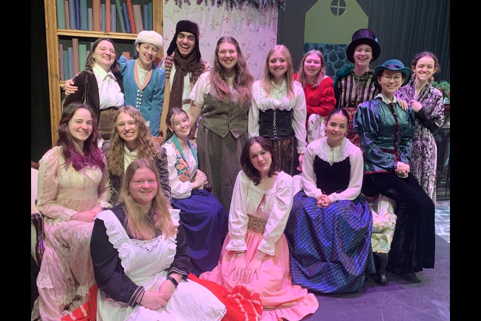 The cast of "Little Women: The Musical" at Riverside Secondary School in Port Coquitlam. The show opens Feb. 2, 2023.
