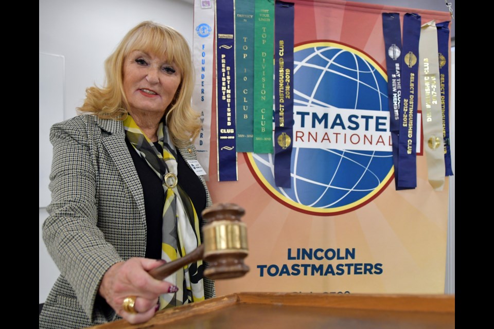 Shirley Brown is the vice president of education for the Lincoln Toastmasters in Port Coquitlam.
