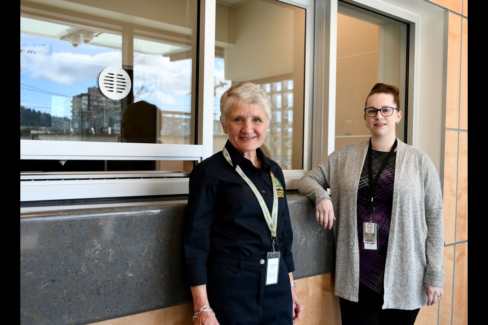 Natalie Thomas, left, and Julie Lanyon at the new community police station in Burquitlam.