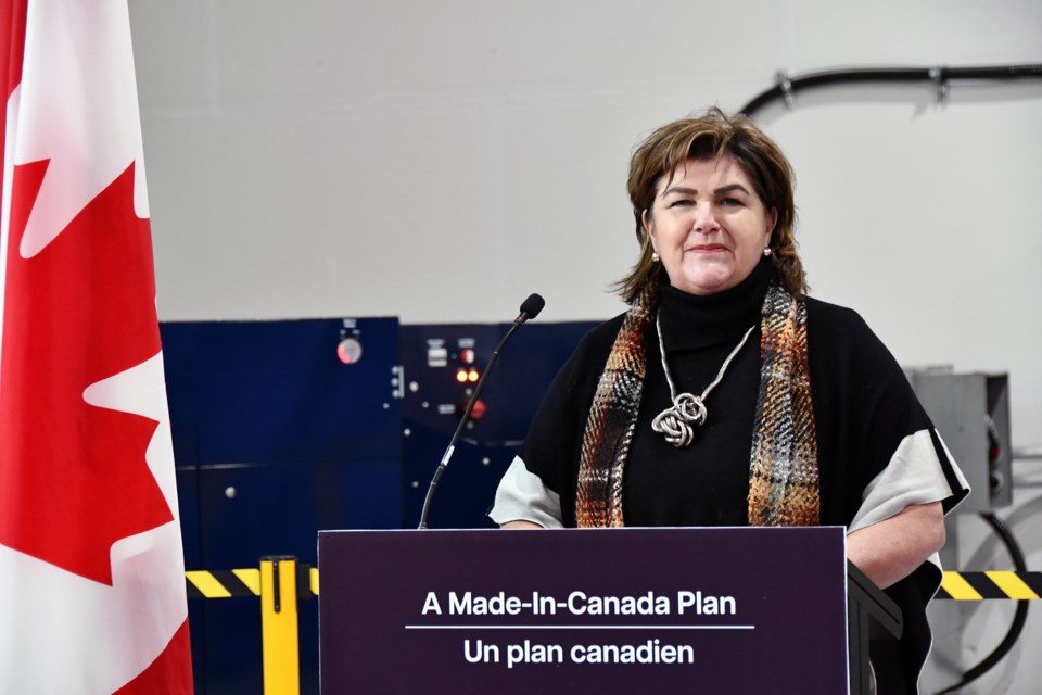 Gudie Hutchings, Canada's rural economic development minister, at Coquitlam's Moment Energy on Wednesday (April 5).