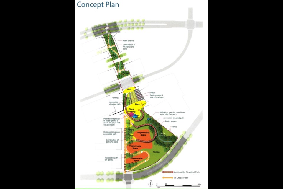 The updated plan for Burke Village Park.