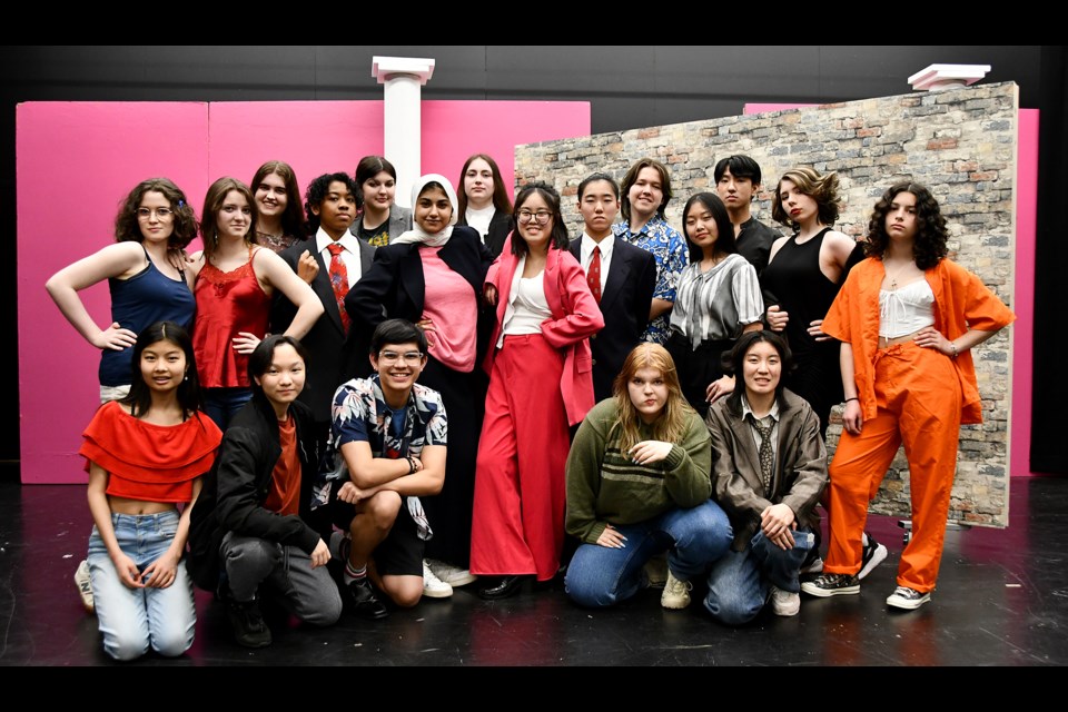 The cast of Legally Blonde, which runs in May and June 2023 at Port Moody Secondary.